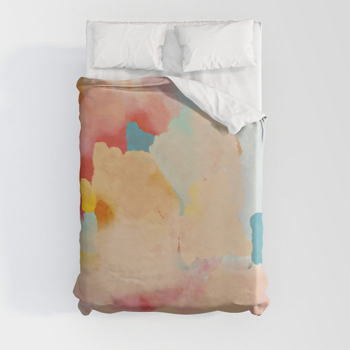 peachy landscape abstract Duvet Cover