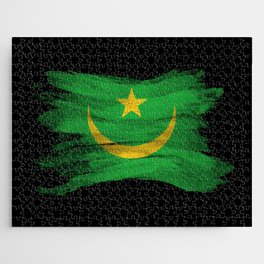 Mauritania flag brush stroke, national flag Jigsaw Puzzle