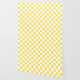 Sunny Yellow Checkerboard Pattern Palm Beach Preppy Wallpaper