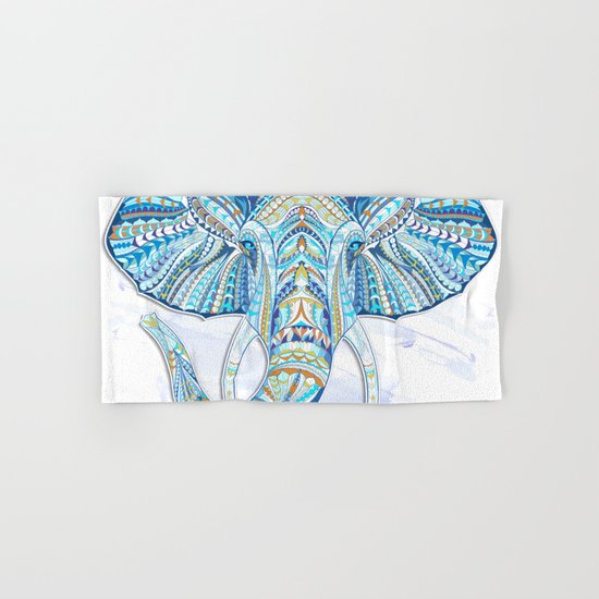 Blue Ethnic Elephant Hand & Bath Towel