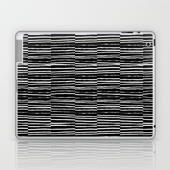 Paint brush free spirit pattern boho minimal black and white modern art abstract painting urban deco Laptop & iPad Skin