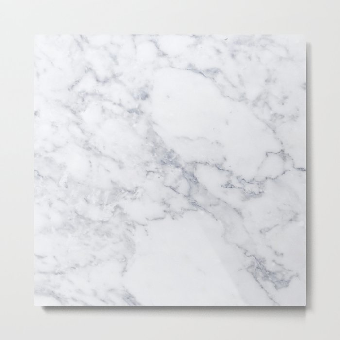 white marble Metal Print
