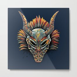 Killmonger Tribal Mask Metal Print