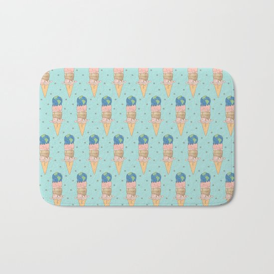 melting planets Bath Mat