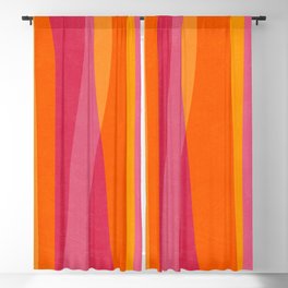 Orange Hot Pink Yellow Bright Modern Artwork Blackout Curtain