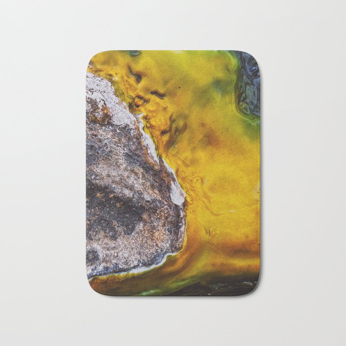 Abstract Colorful Geothermal Sulphur Deposits Bath Mat