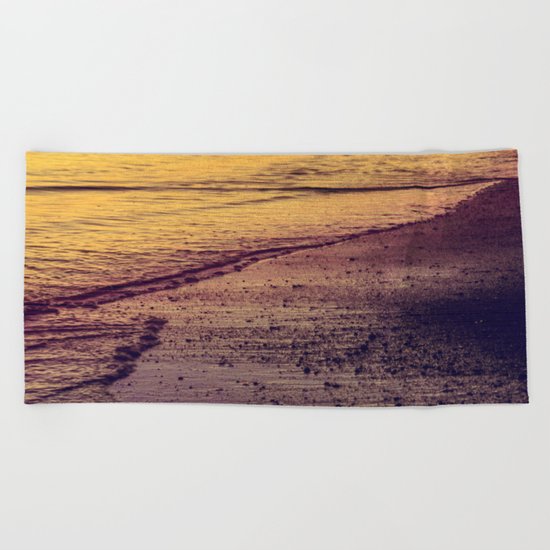 Golden Sunset at Beach Beach Towel