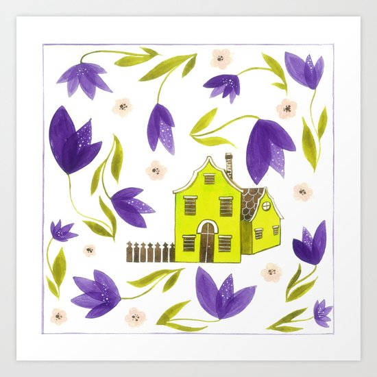 Crocus flowers Art Print