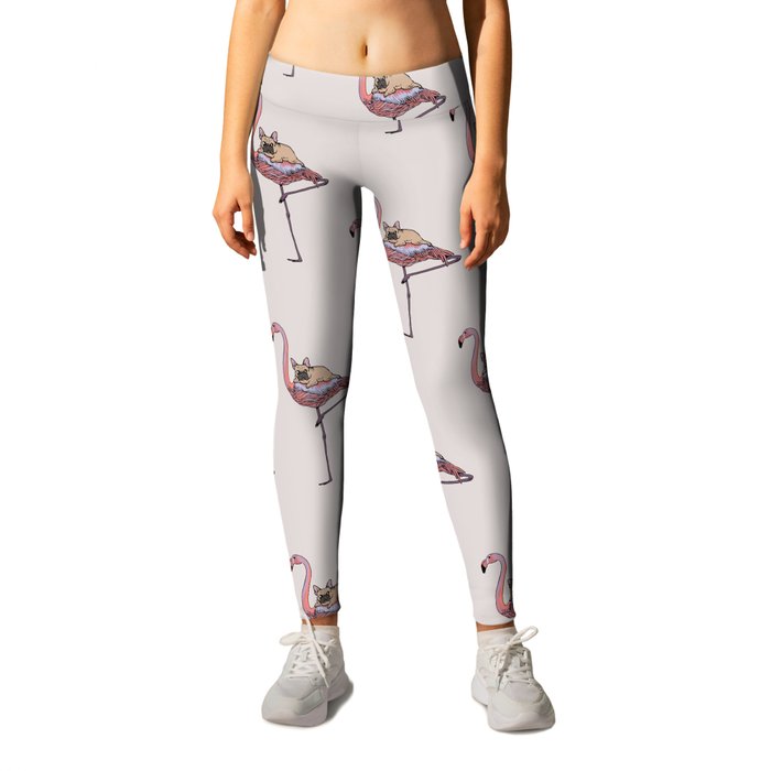 Flamingo and French Bulldog Leggings