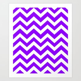 Electric violet - violet color - Zigzag Chevron Pattern Art Print