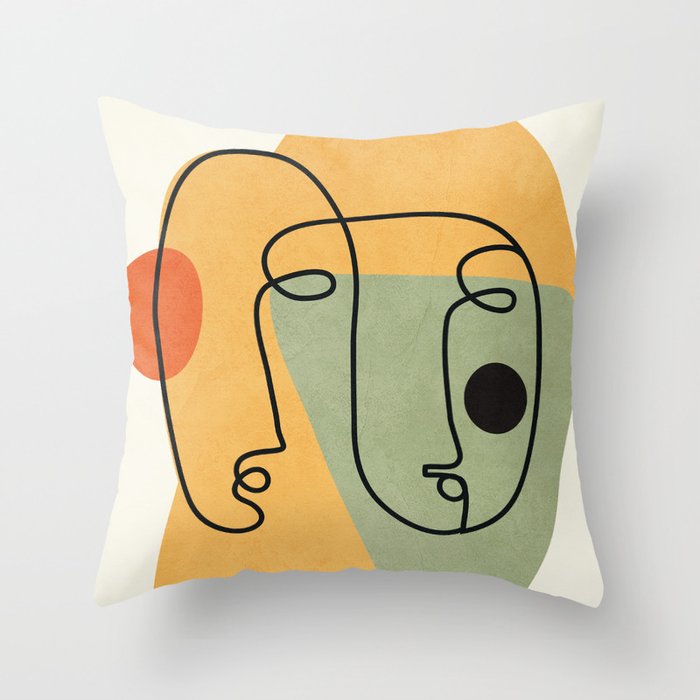 Abstract Faces 19 Throw Pillow