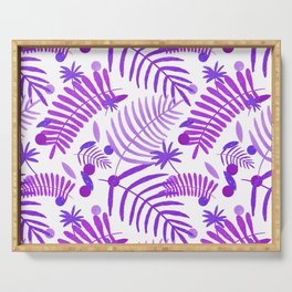 Purple tropical leaves pattern Serving Tray