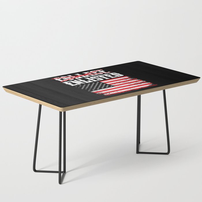 College Enlisted Funny Patriotic Coffee Table
