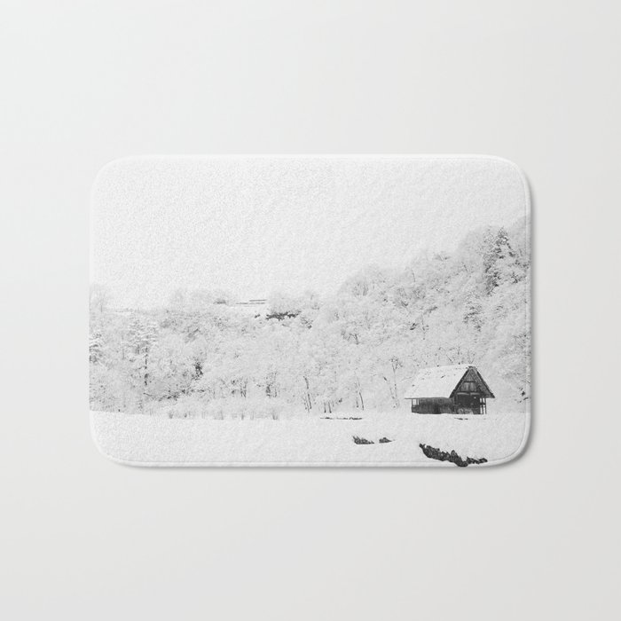 Winter Forest (Black and White) Bath Mat
