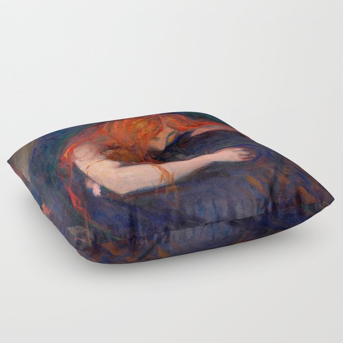 Love and Pain (Vampire) Edvard Munch Painting Floor Pillow