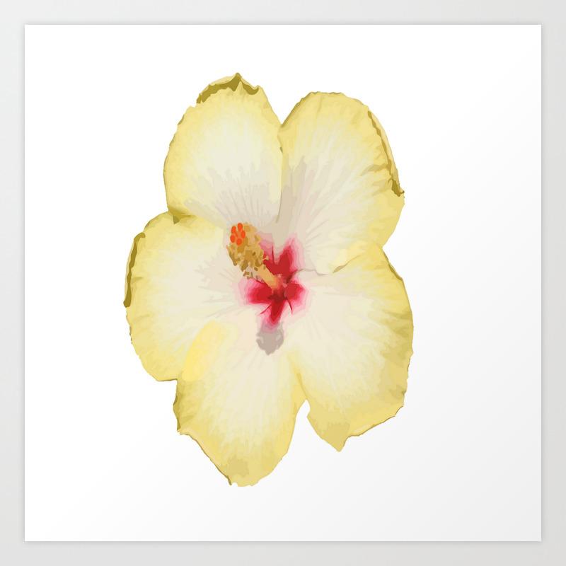 Yellow Hibiscus Flower Vector Art Print By Taiche Society6 Seamless yellow and orange hibiscus flower background pattern #1110740 by visekart. society6
