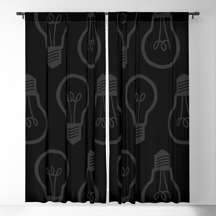 Burned Out Light Bulb Dark Grey And Black Blackout Curtain By