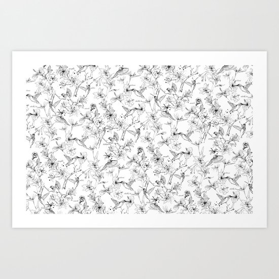 the forest of hummingbirds Art Print