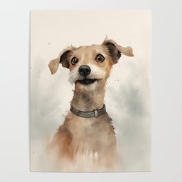 Max The Terrier Illustration Poster