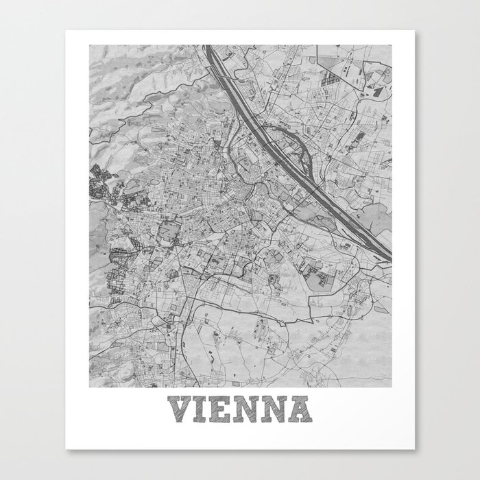 Vienna city map sketch Canvas Print