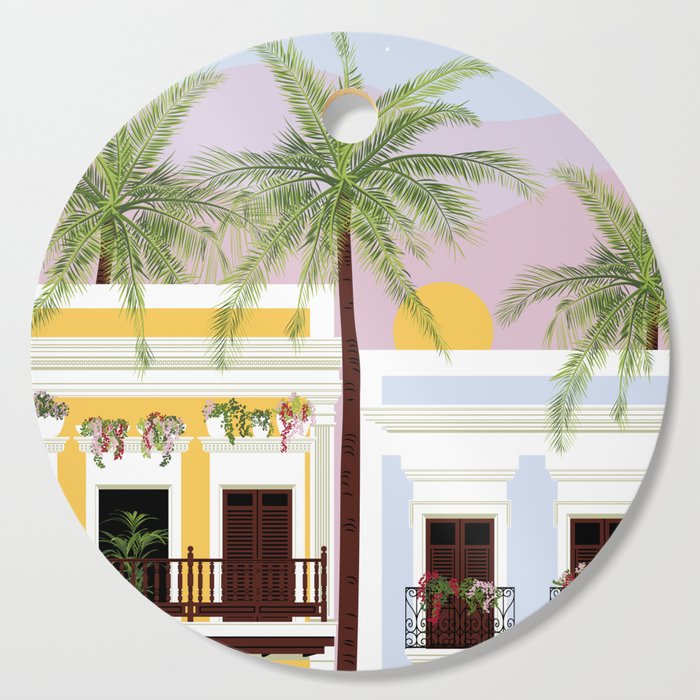 Puerto Rico Houses in the Sunset Cutting Board