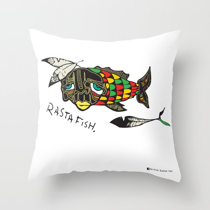 Rastafish Throw Pillow