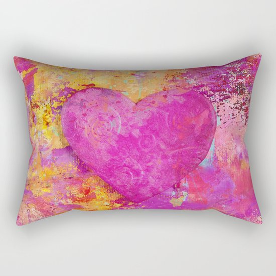 original heart painting Crazy in Love Rectangular Pillow