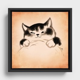 Hug me fat cat Framed Canvas