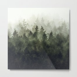 The Heart Of My Heart // Green Mountain Edit Metal Print | Foggy Forest, Forest, Mountain, Abstract, Woods, Shapes, Wanderlust, Travel, Hipster, Hiking 