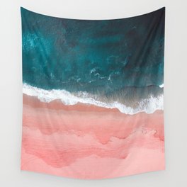 Turquoise Sea Pastel Beach III Wall Tapestry