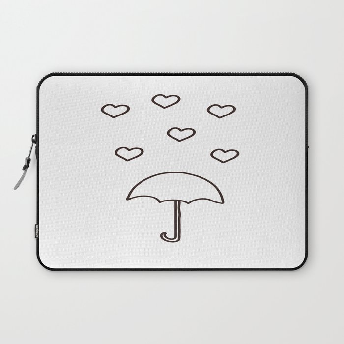 Minimal Designs: Heart and Umbrella Line Art Laptop Sleeve