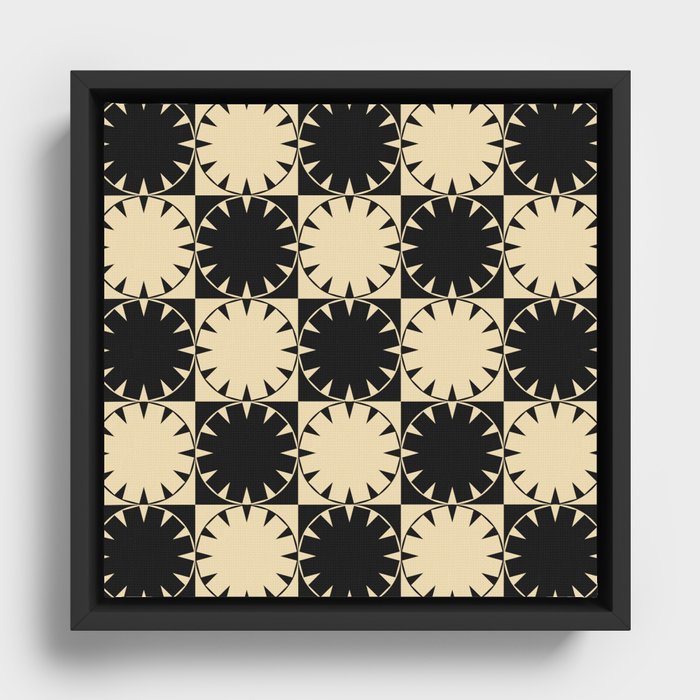 Black and Beige Retro Framed Canvas