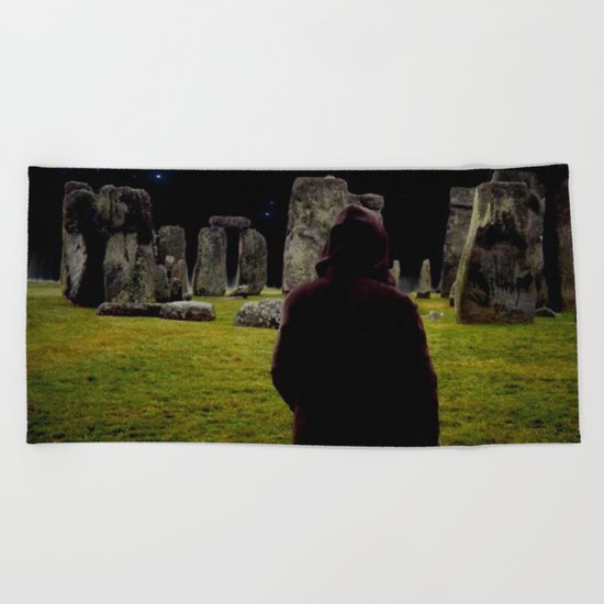 Druid Princess of Stonehenge Beach Towel