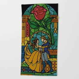 Beauty and The Beast - Stained Glass Beach Towel