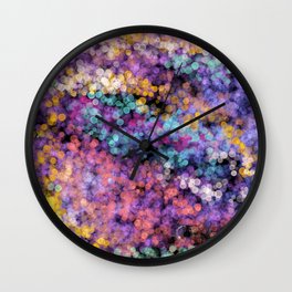 Modern abstract lavender teal watercolor bokeh Wall Clock