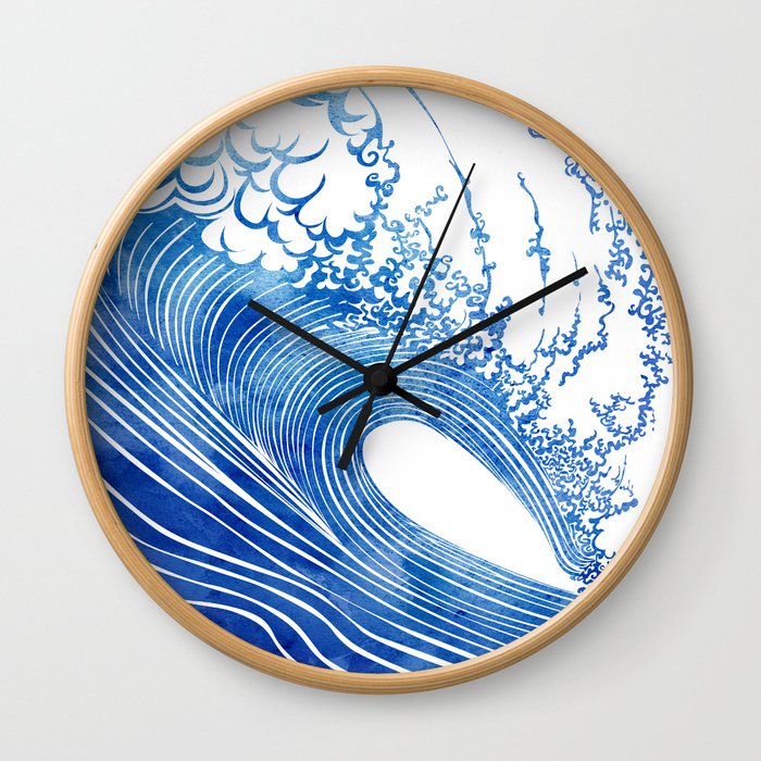 Blue Wave Wall Clock