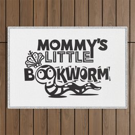 Mommy's Little Bookworm Cute Kids School Outdoor Rug