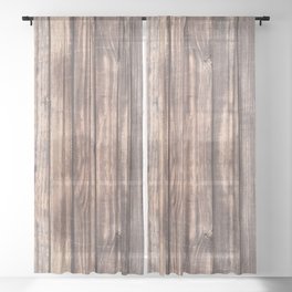 Background of old vertical wooden wall texture photo Sheer Curtain