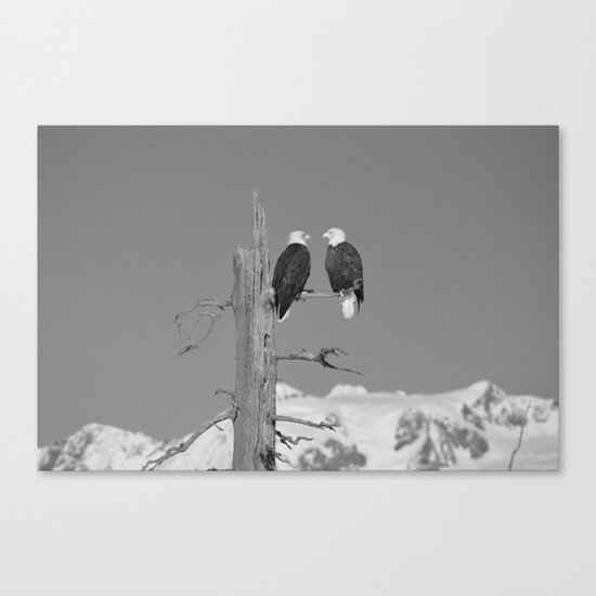 Perched With A View Duo - B & W Canvas Print