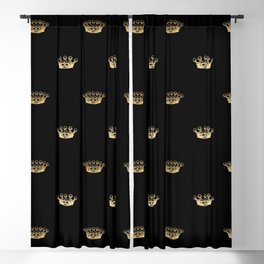 Black & Gold Crown Pattern Blackout Curtain