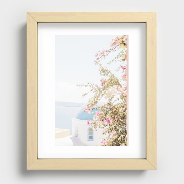 Pretty Oia Santorini Recessed Framed Print