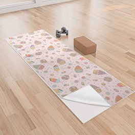 Sweet Candy Pattern in Pink Yoga Towel