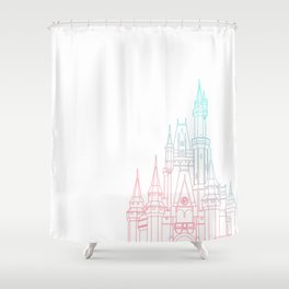 Ombre Princess Castle Shower Curtain