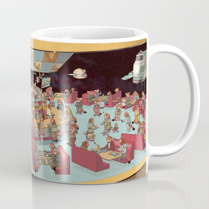 Red Pandas In Space Getting Burgers and Shakes Coffee Mug