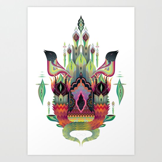 Botanical castle Art Print