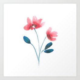 Red poppy summer flower Art Print