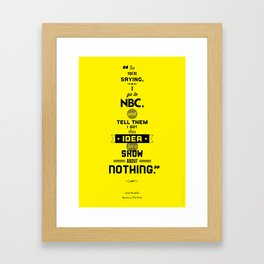 Seinfeld Posters - The Pitch Framed Art Print