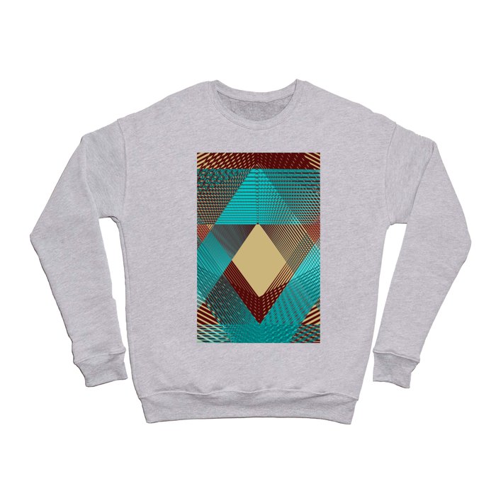Geometric pattern brown blue modern Crewneck Sweatshirt