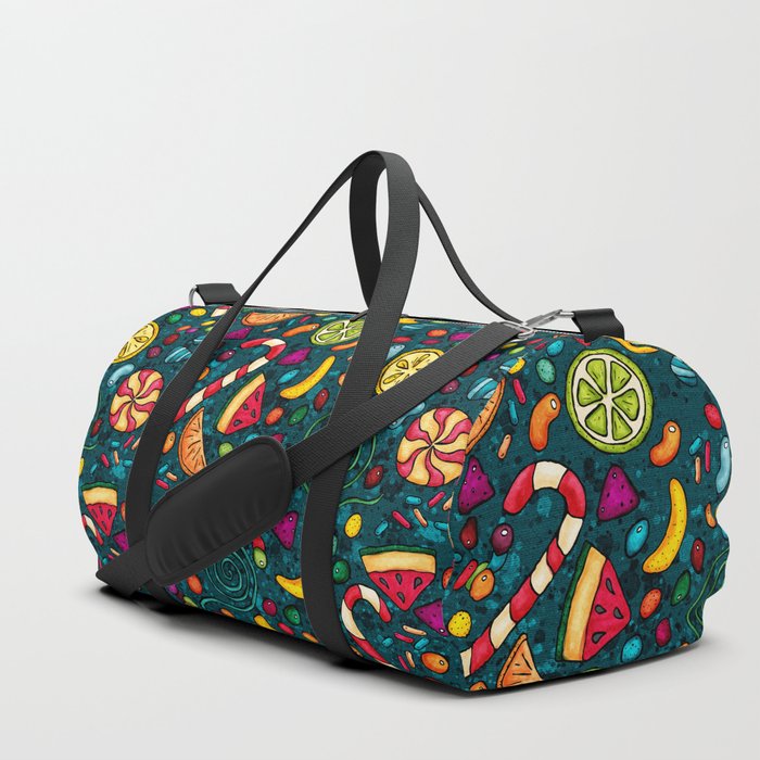 Hand-drawn candies pattern, multicolored sweets Duffle Bag