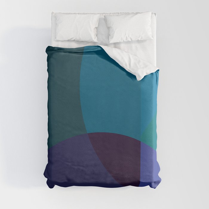 Coastal Nights - Blue Abstract byBrije Duvet Cover